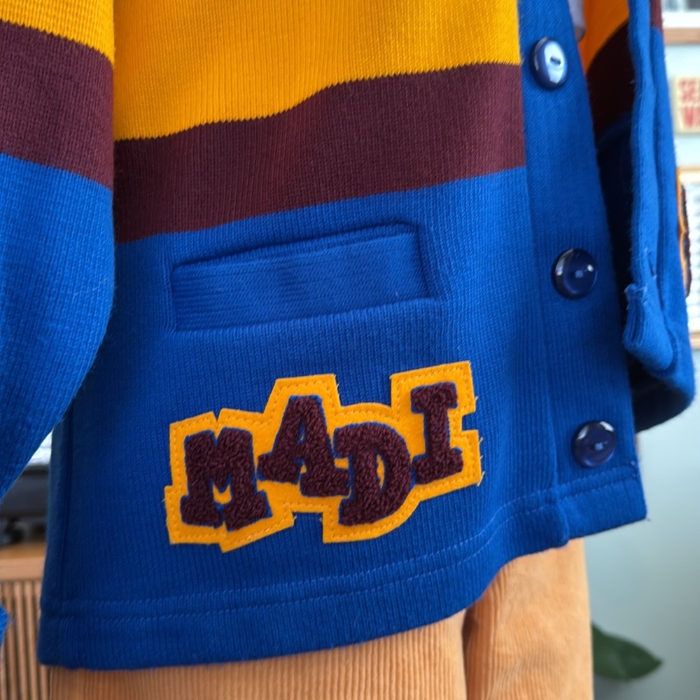 Cyprus Varsity Cardigan - Blue and Yellow - Picture 5 of 10